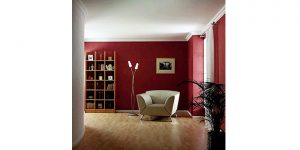 Malerarbeiten Innenbereich von Malerbetrieb Schiffert rot gemusterte Wand